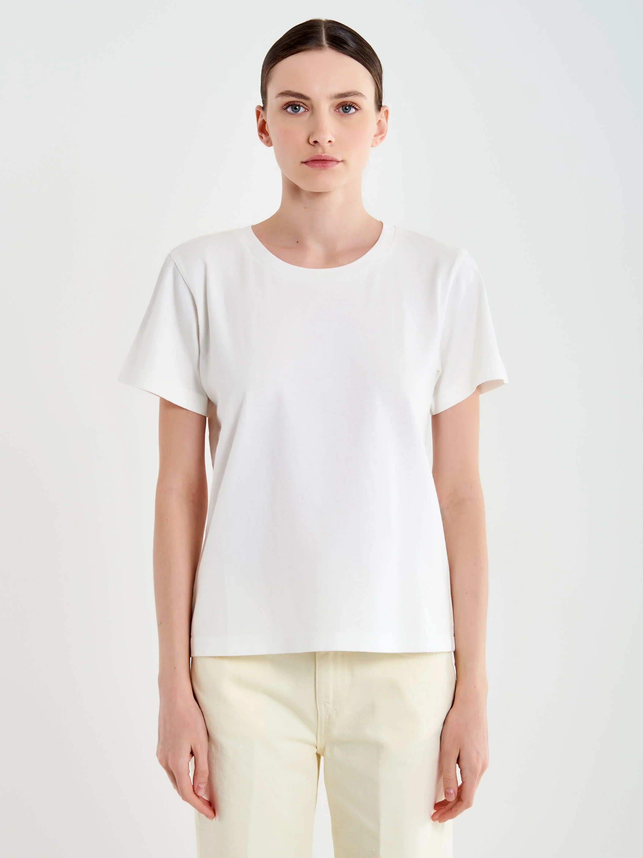 T-shirt Basic Collo a Costine - Image 2