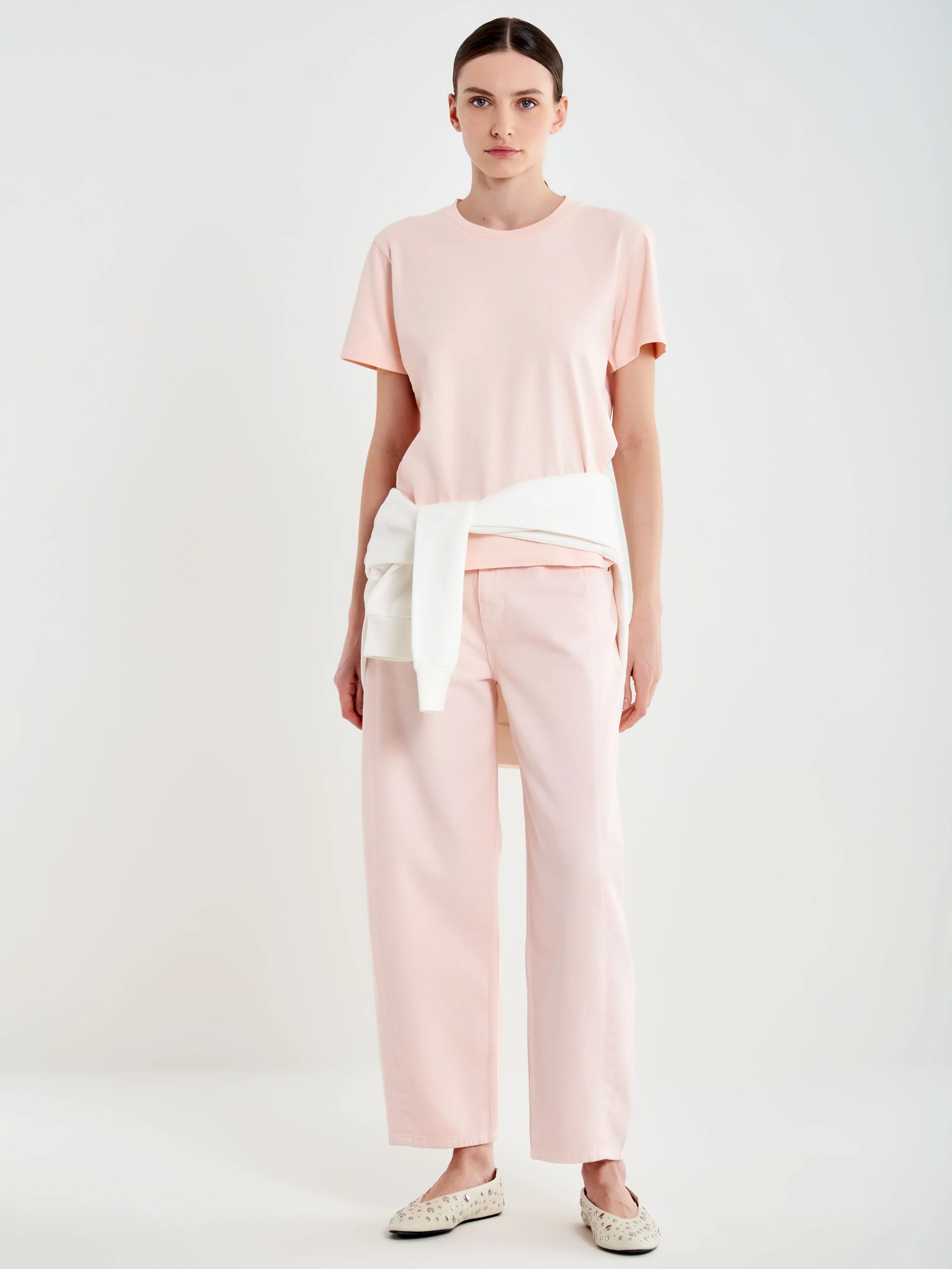 T-shirt Basic Collo a Costine