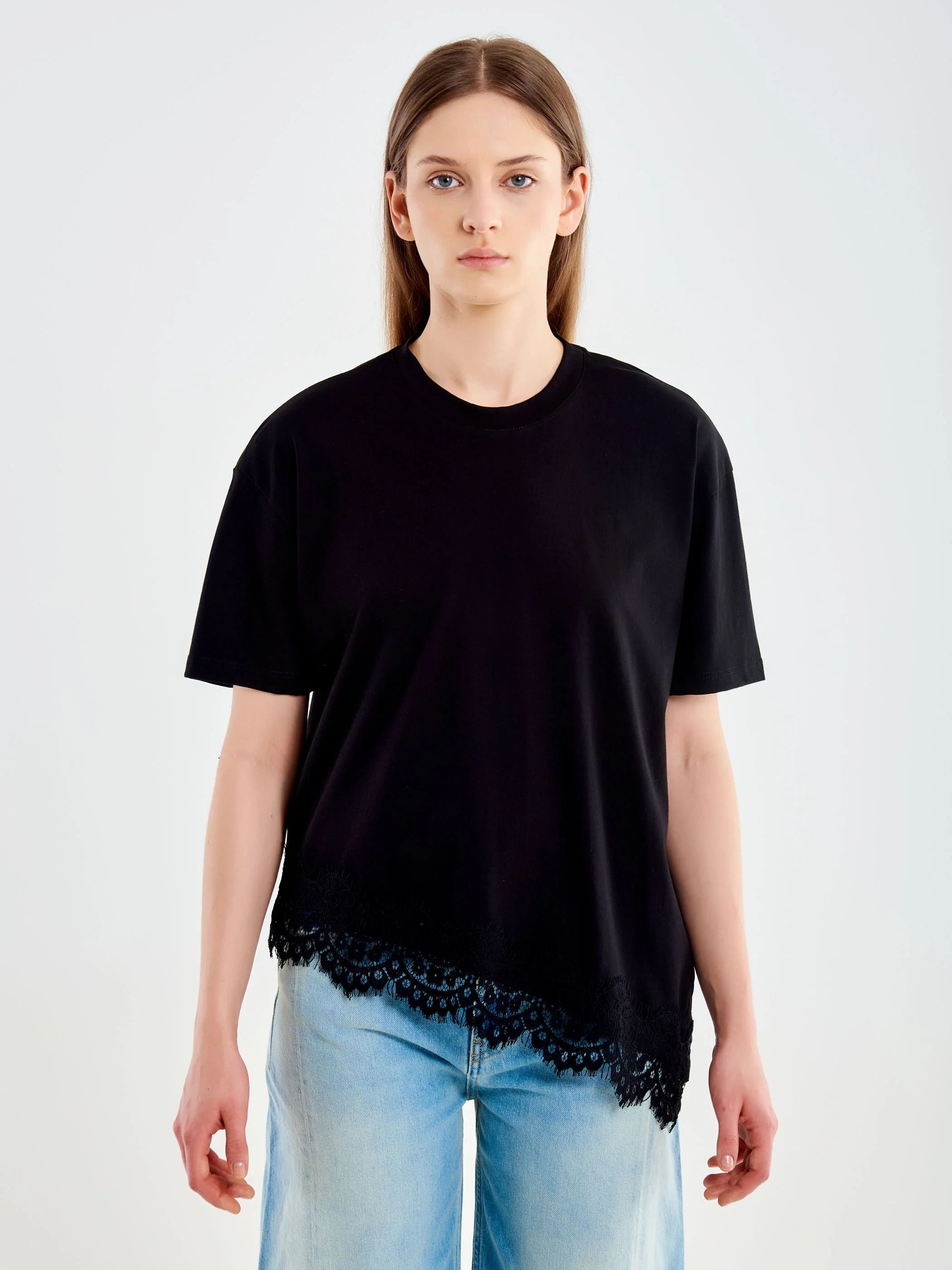 T-Shirt Con Pizzo sul Fondo - Image 2
