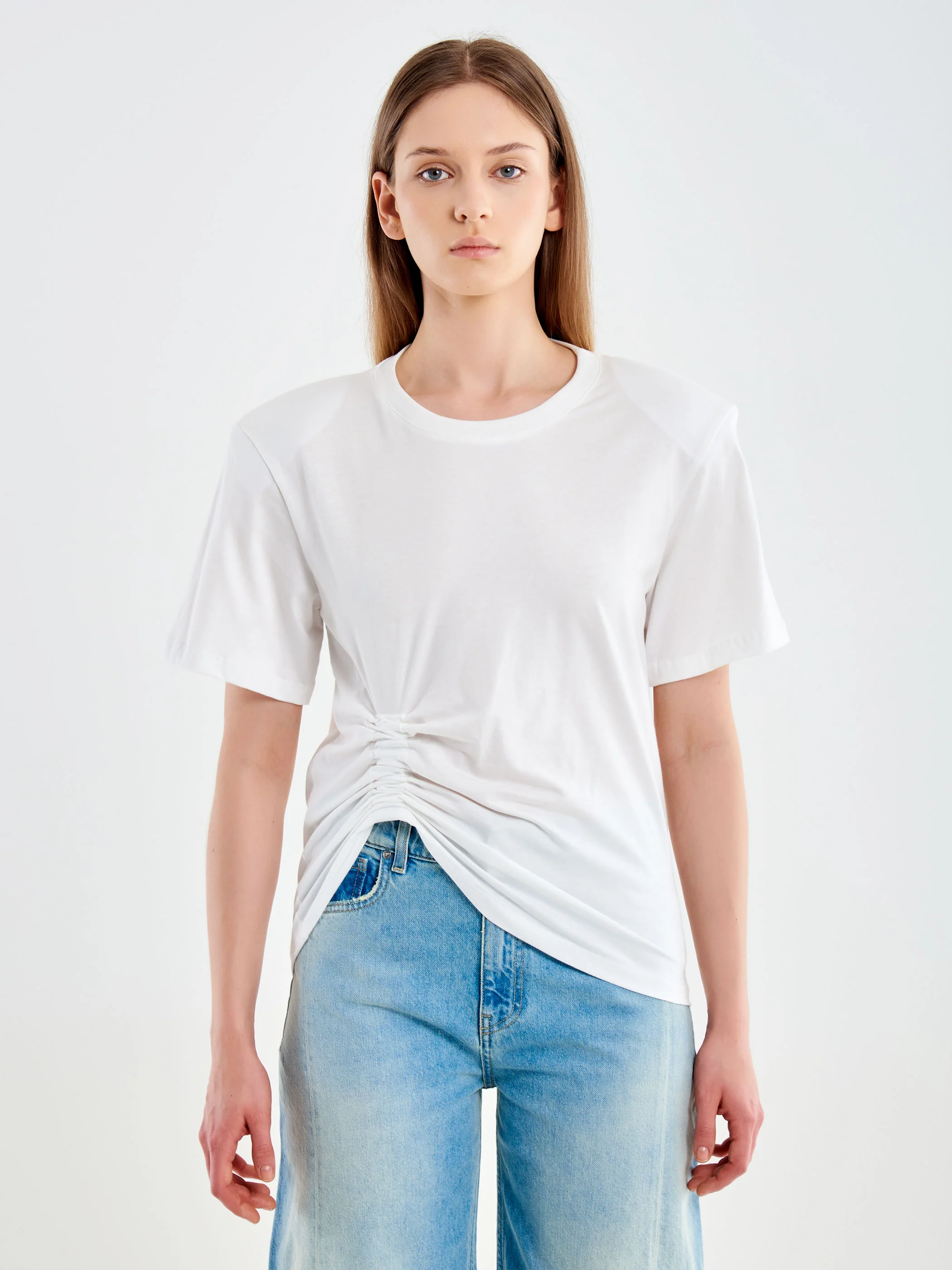 T-shirt con Spalline ed Arriccio Laterale - Image 2