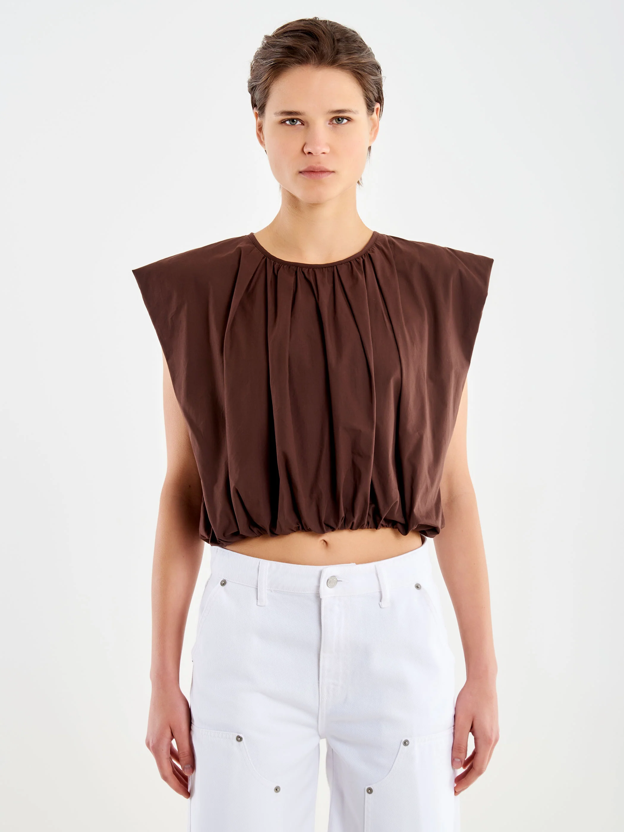 Top in cotone con Arricci - Image 2